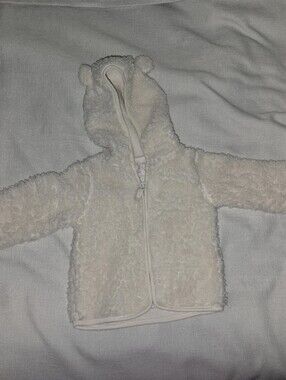 Wonder Nation cream tan baby hooded jacket size 18 months ears on hood